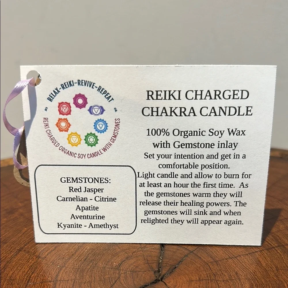 Chakra PRIDE  Gemstone 100% Soy Candle Hand Crafted Gift 🎁 Wrapped Rainbow - Picture 4 of 5